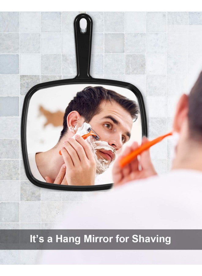 PROTECLE Extra Large Hand Mirror, Salon Barber Hairdressing Handheld Mirror with Handle (Square Black 9" x 12.4") - Image 3