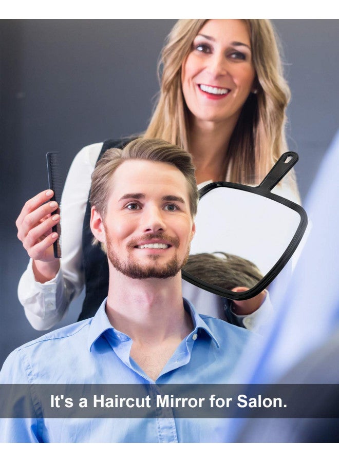 PROTECLE Extra Large Hand Mirror, Salon Barber Hairdressing Handheld Mirror with Handle (Square Black 9" x 12.4") - Image 4