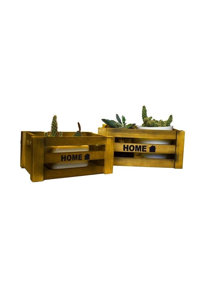 Arborwood HOME Decor-Set of 3 Wood Nesting Storage Crates, Rustic Decorative Wooden Distressed Crates, Container for Storage Decoration (Grey) (Grey)