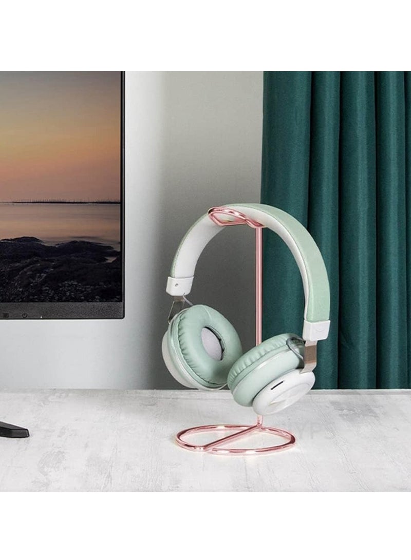 Simple Metal Headphone Storage Stand Fashion Home Iron Stand Creative Display Stand Headphone Stand Suitable for Headphones Headphone Table Home Office Headphones (Rose Gold) - Image 3