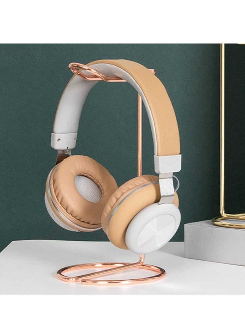 Simple Metal Headphone Storage Stand Fashion Home Iron Stand Creative Display Stand Headphone Stand Suitable for Headphones Headphone Table Home Office Headphones (Rose Gold) - Image 4