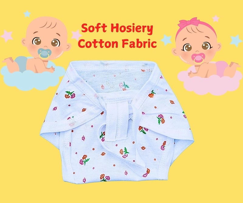 Sunuo Washable Reusable Multicolor Hosiery Cotton Diapers, Nappies, Langots for Newborn Babies (0-6 Months), Pack of 10, Soft, Breathable, Comfortable, Machine Washable - Image 2