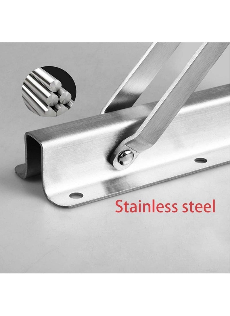 Rubik Folding Shelf Brackets 10inch - 2pcs Heavy Duty Stainless Steel Wall Mounted Triangle Brackets for Table Work Bench, Space Saving DIY Bracket  - Image 5