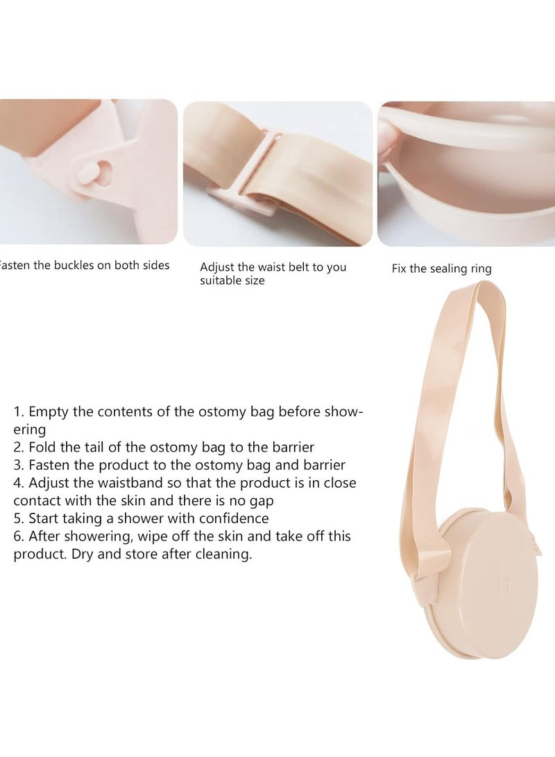 GGOOT Waterproof Bath Cover, Silicone Sealed Wound Protector Bath Assist Accessory, Shower Guard with Adjustable Belt, Security Shield Ostomy Shower Cover Stoma Ostomy Bath Cover  - Image 3