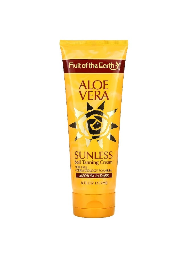 Fruit of the earth Fruit of the Earth, Aloe Vera Sunless Self Tanning Cream, Medium to Dark, 8 fl oz (237 ml)  - Image 1