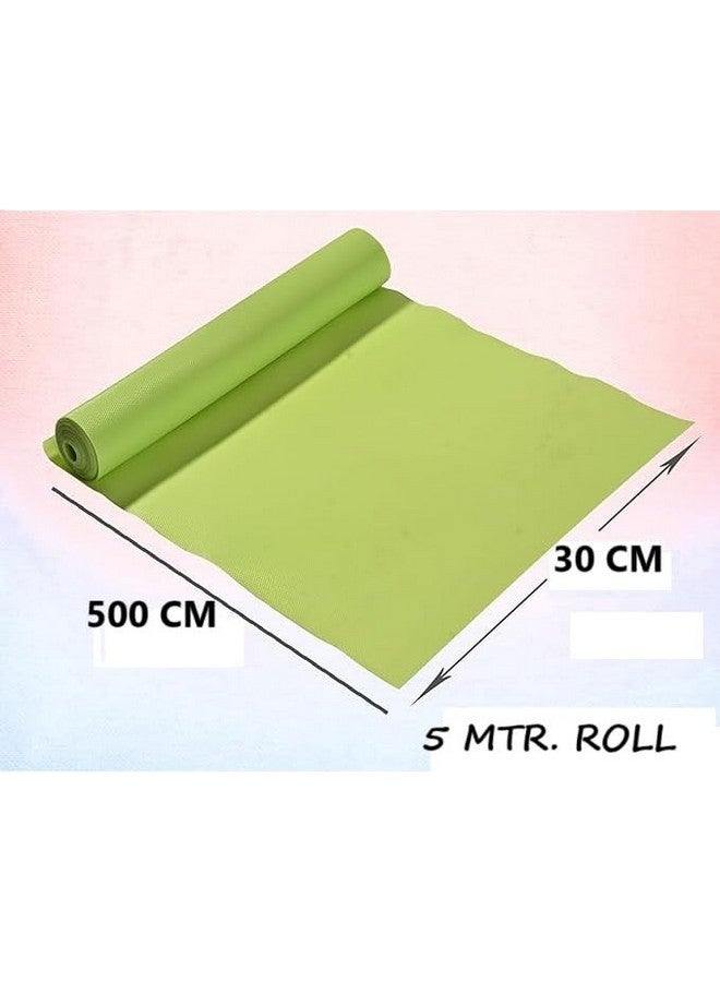 ElastPro حصيرة / ورقة مضادة للانزلاق من EVA بدرجة غذائية قابلة للغسل (30 سم × 5 م) باللون الأخضر للاستخدام في الثلاجة، بطانة الرف، الطاولة، درج المطبخ (نقش الماس، أخضر) - Image 2