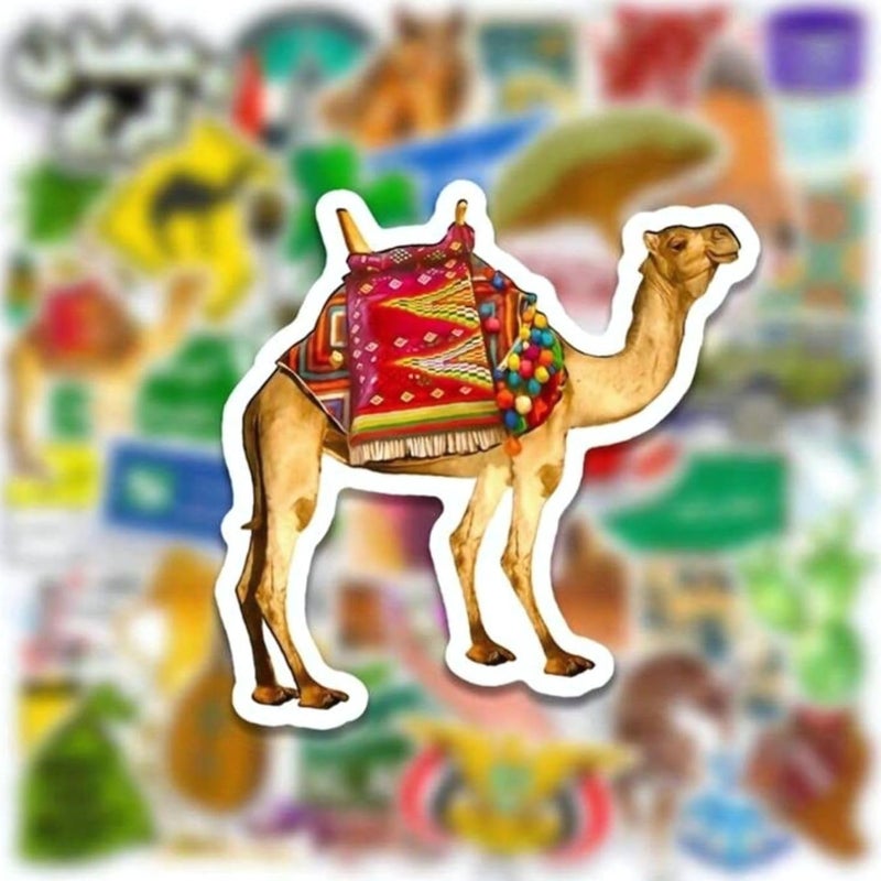 50Pcs Saudi Arabia Style Graffiti Sticker, Skateboard Riding Sticker And decals for Notebook, Luggage, Cup,Phone Personalized Decoration - Image 3