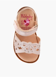 Pablosky Girls' Strap Sandals with Hook and Loop Closure  - Image 4