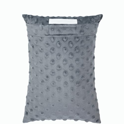 BNRendles Small Neck Pillow for Recliner Chair Neck Support Pillows Pain Relief Plump Adjustable Filling Nap Airplane Sleeping Little Cushion Minky Dot Dark Gray - Image 1