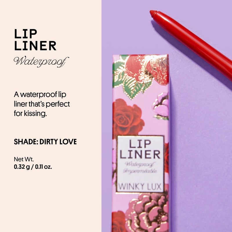 Winky Lux Dirty Love Demi Matte Lip Liner Pencil - Vibrant Red Lipliner, Waterproof Long Lasting Formula, Creamy Retractable Tip For Precision & Nourishment, Matte Finish - Image 2