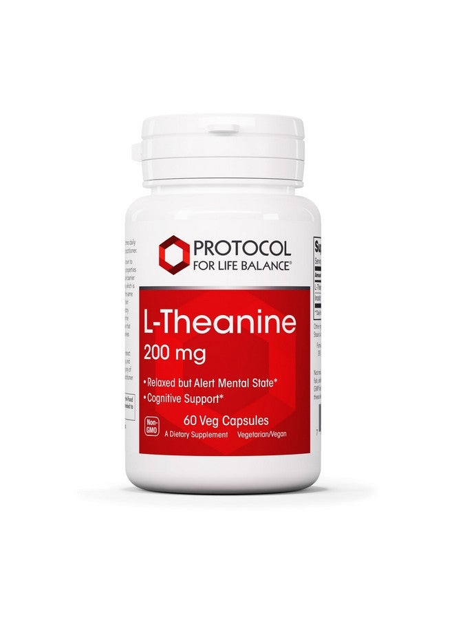 PROTOCOL FOR LIFE BALANCE L-Theanine 200mg - Normal Stress Relief - Non-Drowsy - 60 Veg Caps - Image 1