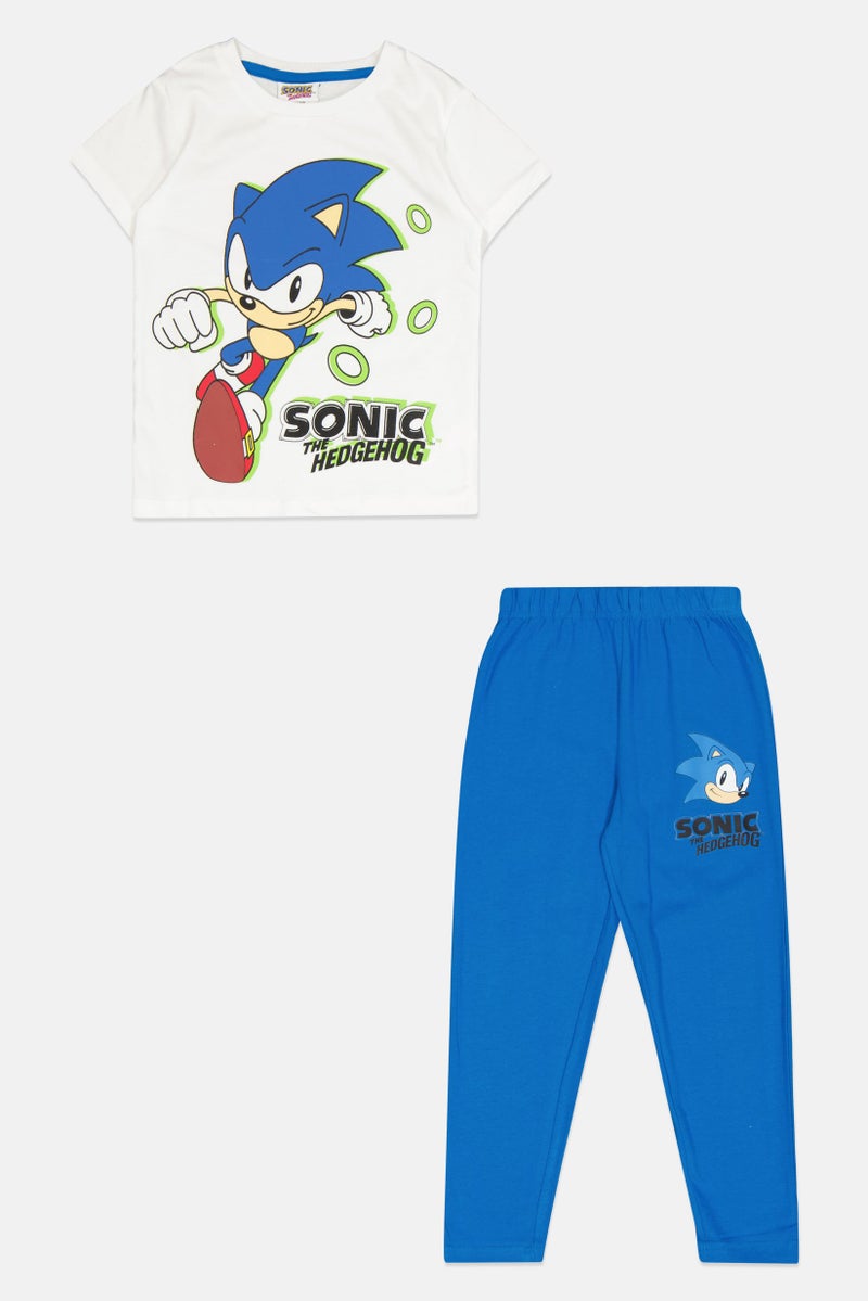SONIC طقم بيجامة للأطفال الأولاد 2 قطعة، قنفذ، متعدد الألوان - Image 1