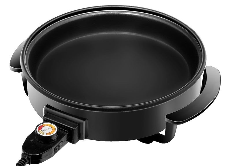 Chefman Electric Skillet - 12 Inch Round Frying Pan with Non Stick Coating, Temperature Control, Tempered Glass Lid, Cool-Touch Handles and Knob, Black - Image 5