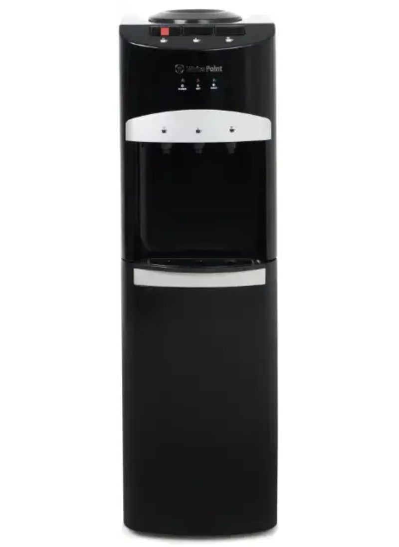 3-Taps Cold/Hot/Low Temperature Water Cooler with Bottom Refrigerator, Black WPWD1316FBL