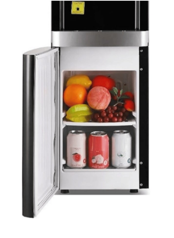 3-Taps Cold/Hot/Low Temperature Water Cooler with Bottom Refrigerator, Black WPWD1316FBL
