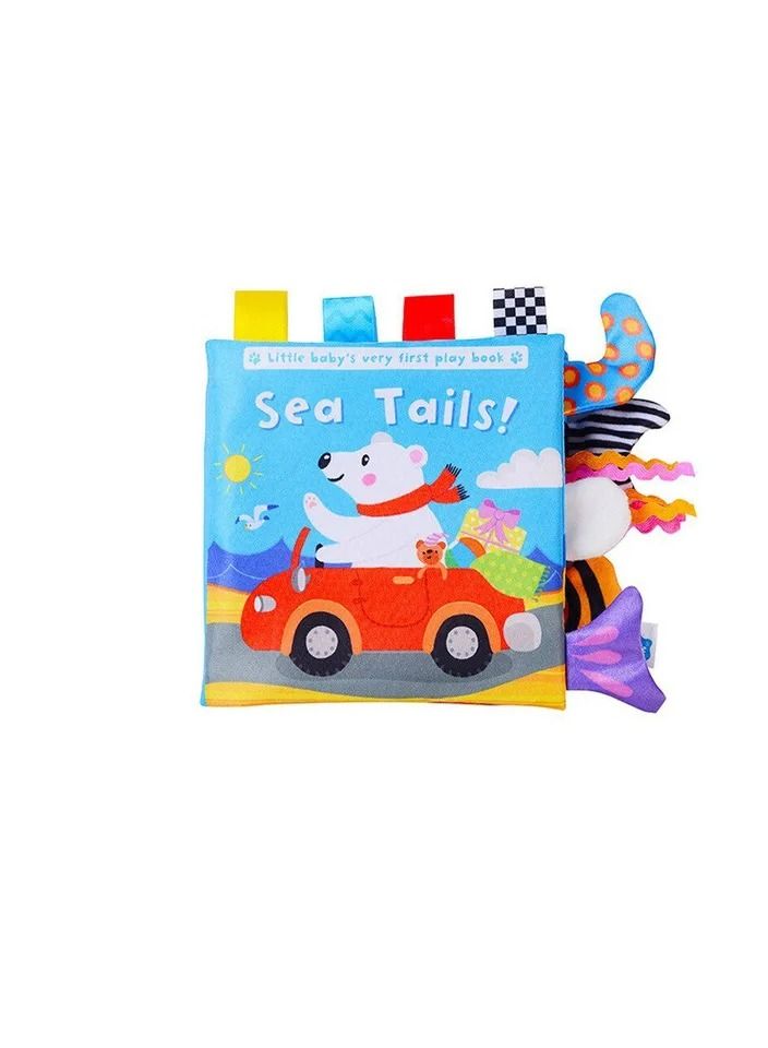 1-Piece Cartoon Sea Animals Tail Cloth Book Baby Toys,Enlightenment Educational Cloth Paper Book Toys - Image 1