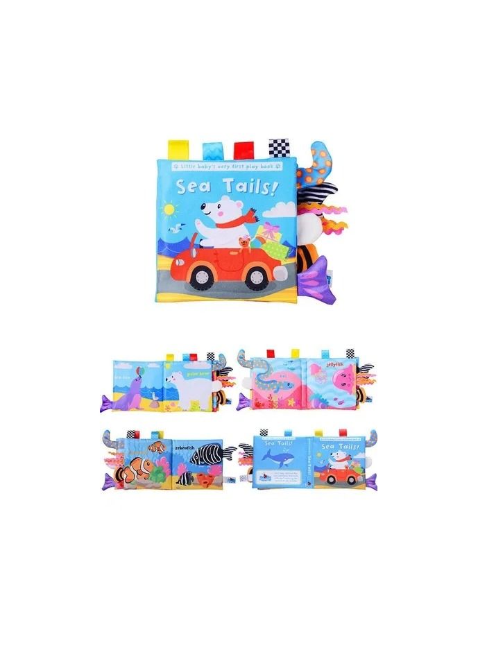 1-Piece Cartoon Sea Animals Tail Cloth Book Baby Toys,Enlightenment Educational Cloth Paper Book Toys - Image 2