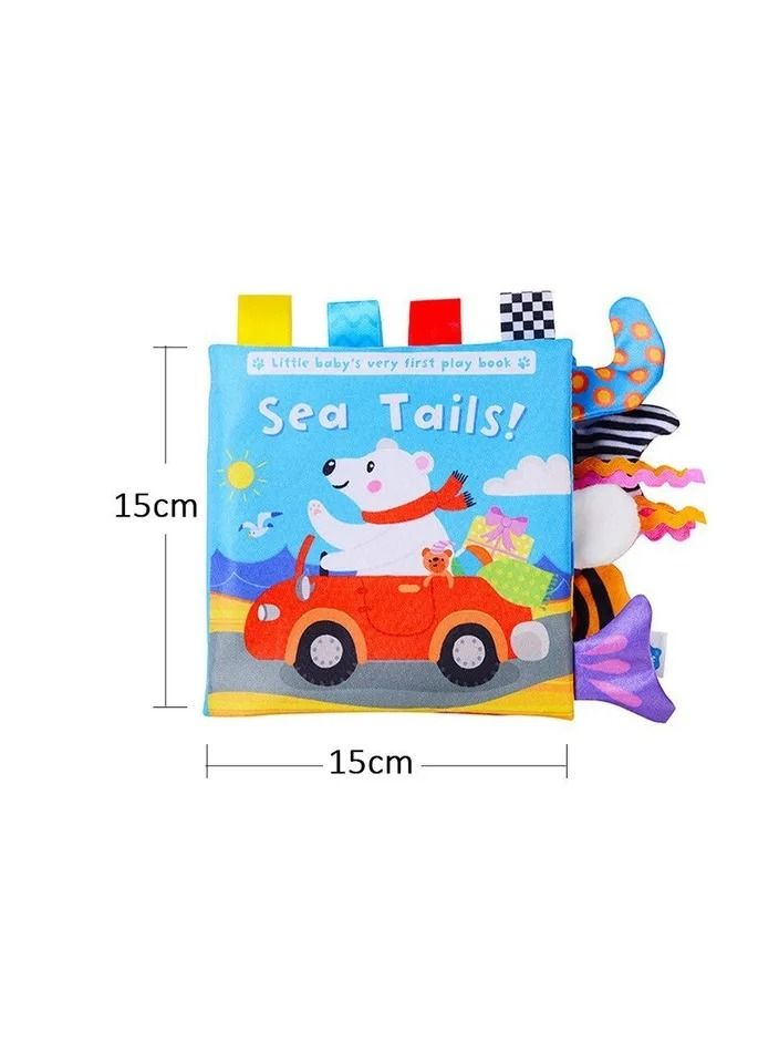 1-Piece Cartoon Sea Animals Tail Cloth Book Baby Toys,Enlightenment Educational Cloth Paper Book Toys - Image 3