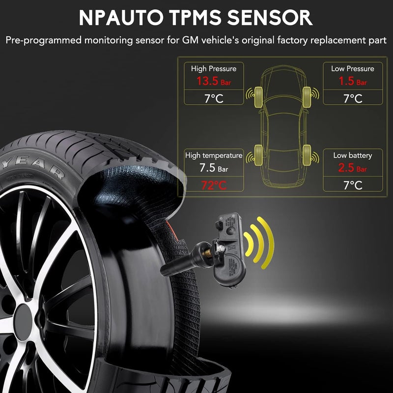 NPAUTO TPMS Tire Pressure Sensor 4-Pack for Ford, Lincoln, Mazda, Mercury - 315MHz - Image 5