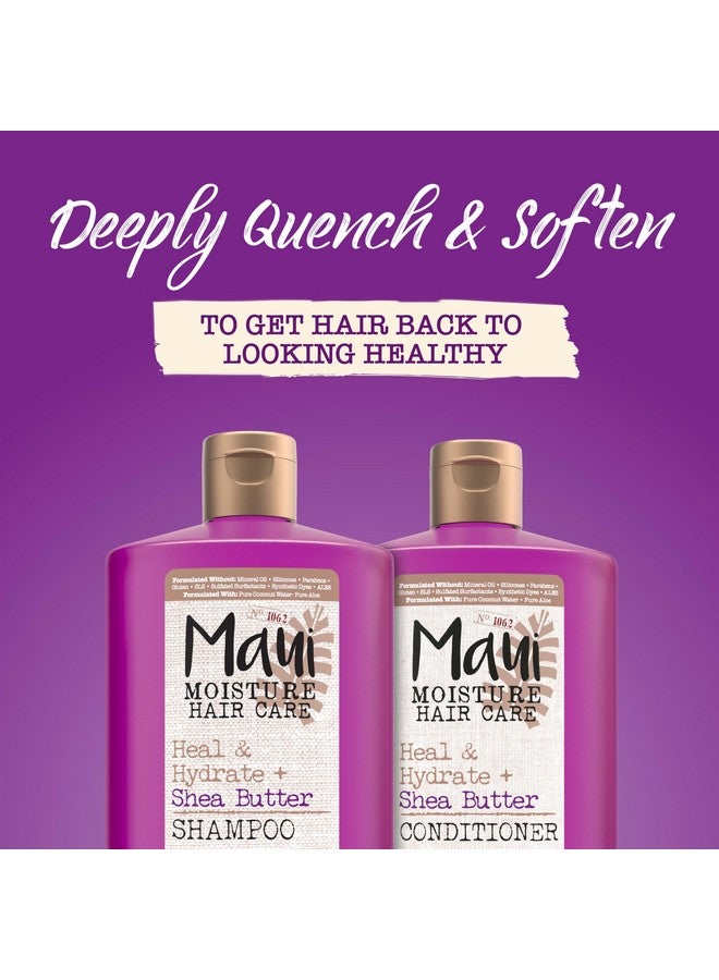 ماوي مويستشر شامبو ماوي مويستشر هيل آند هايدريت + زبدة الشيا للشعر الجاف والتالف، يساعد على إنعاش الشعر المجعد والمتموج بزيت جوز الهند وزيت المكاديميا، ومواد فعالة سطحية نباتية وخالية من الكبريتات، 25.4 أونصة سائلة - Image 5