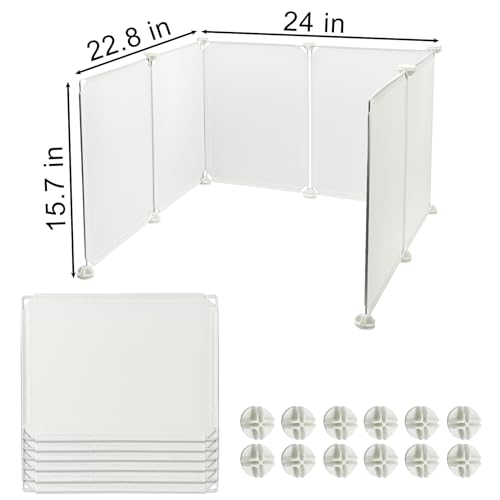 VCEPJH Cat Litter Box Enclosure Splash Guard Extra Large High Wall Pee Shields DIY Privacy Screen for Litterbox Barriers L24 xW22.8xH15.7 in White (Kitty Boxes Not Included) - Image 2