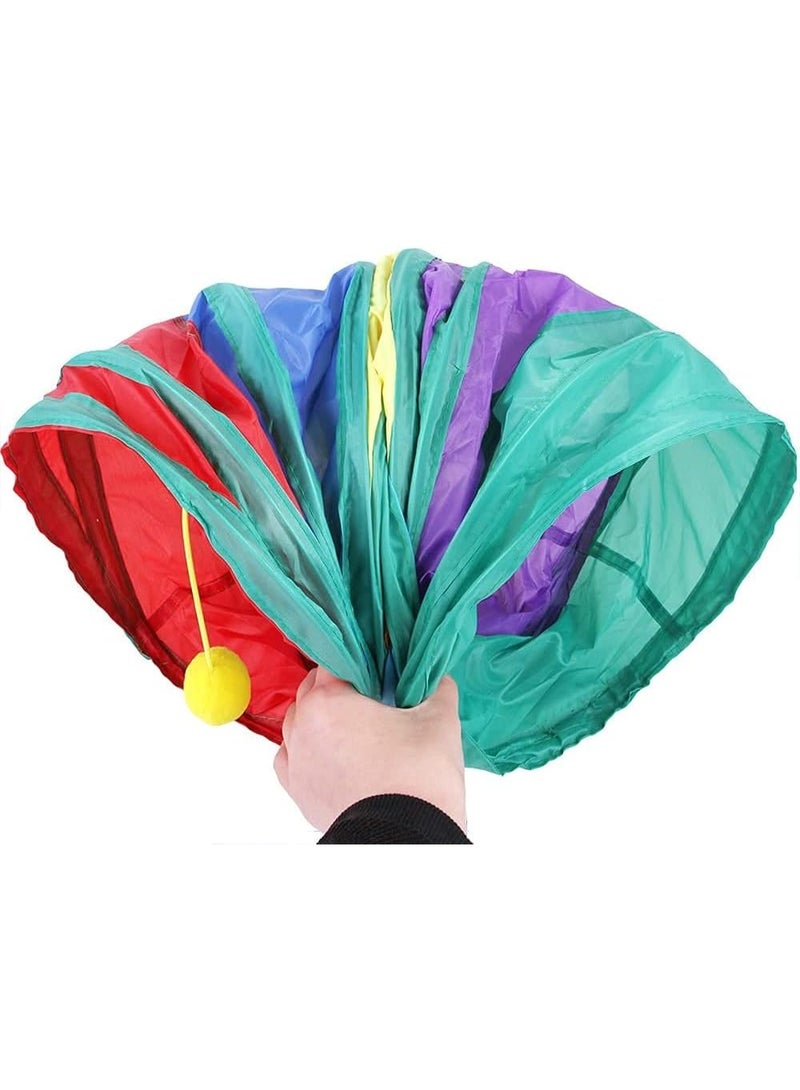 Qpets ألعاب القطط، نفق ثلاثي الاتجاهات، أنبوب للحيوانات الأليفة، لعبة قابلة للطي، ألعاب للقطط الصغيرة والجراء للاستخدام الداخلي والخارجي، لعبة تدريب الألغاز والاختباء (ثلاثية الاتجاهات) - Image 5