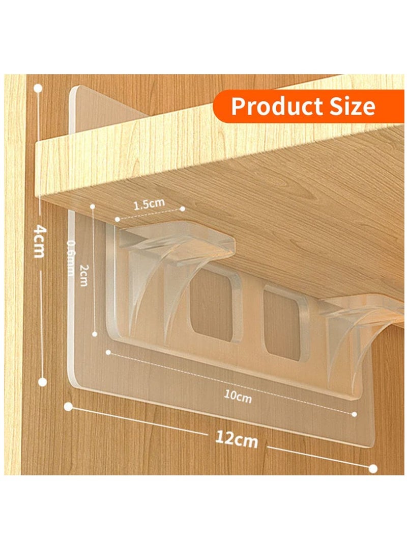 24 Pcs Punch Free Shelf Support Pegs,Self Adhesive Shelves Clips for Kitchen Cabinet Book Shelves-Strong Partition Holders Pin for Closet Brackets Clapboard Layer-Load Bearing 60 Pounds - Image 2