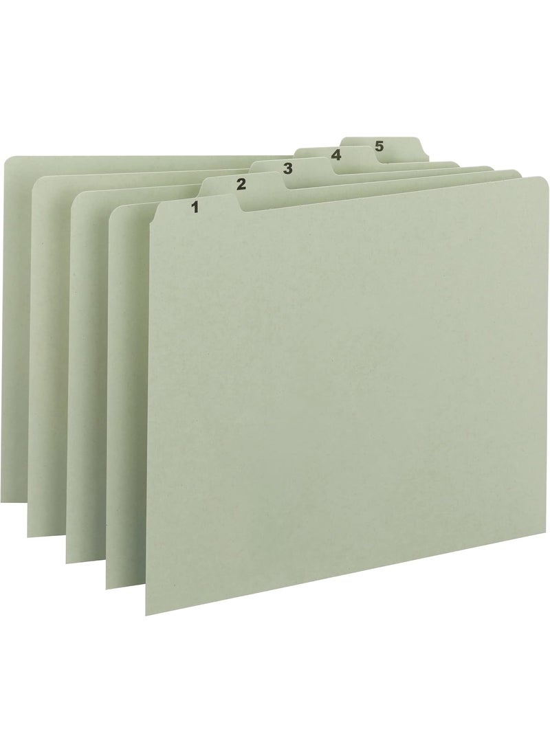 Smead Smead Pressboard Guides 15Cut Tab Daily 131 Letter Size GrayGreen Set of 31 50369  - Image 1