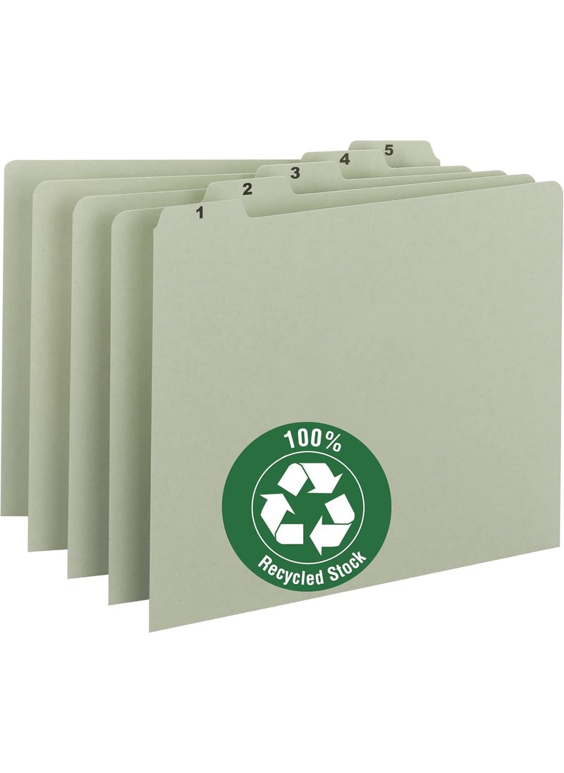 Smead Smead Pressboard Guides 15Cut Tab Daily 131 Letter Size GrayGreen Set of 31 50369  - Image 2