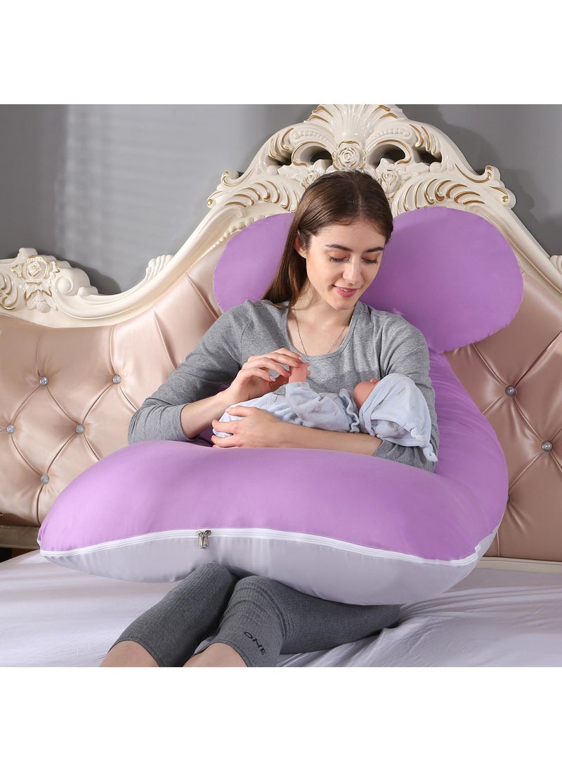 Bluejw U-Shaped Full Body Pregnancy Cotton Pillow 80x155cm  - Image 1