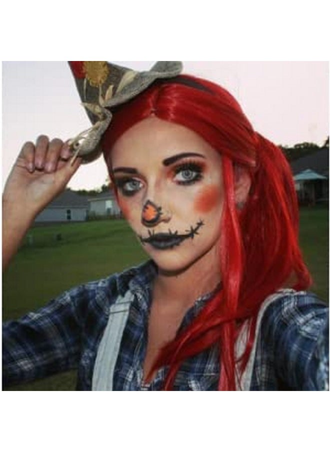 Coraline Oraline Long Red Wig Long Red For Women Straight Hair Natural Fashion Cute Synthetic Cosplay Halloween Costume Party Wig 27 Inch  - Image 3