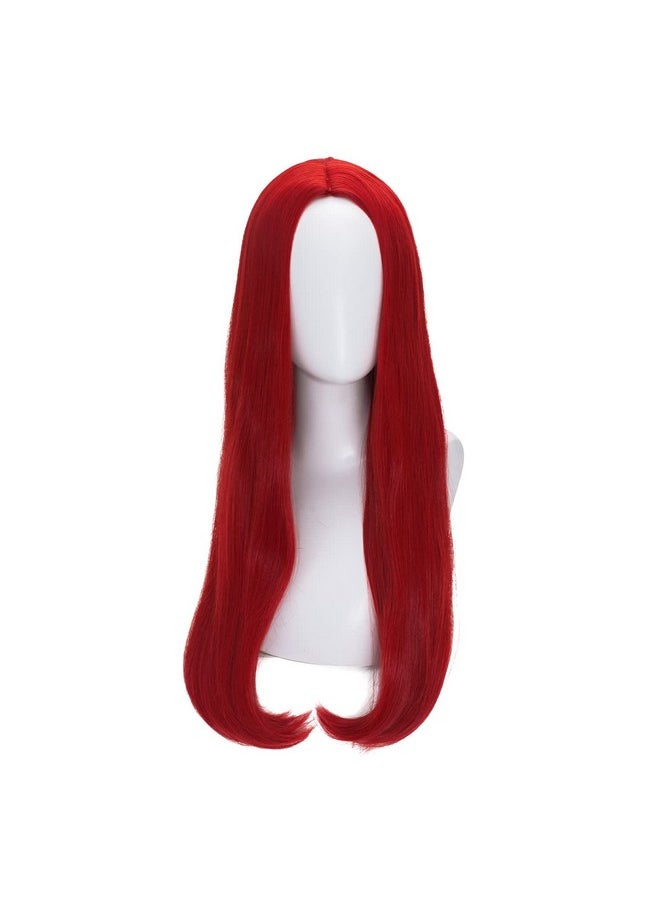 Coraline Oraline Long Red Wig Long Red For Women Straight Hair Natural Fashion Cute Synthetic Cosplay Halloween Costume Party Wig 27 Inch  - Image 2