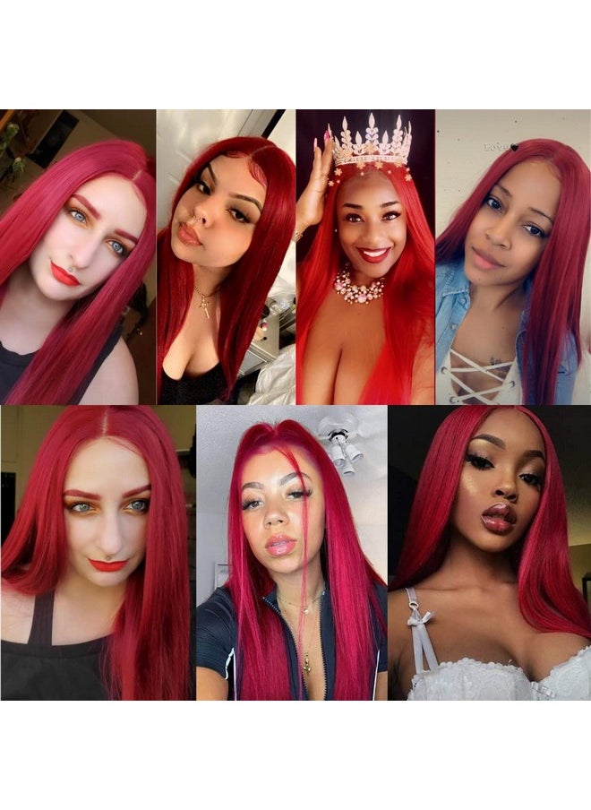 Coraline Oraline Long Red Wig Long Red For Women Straight Hair Natural Fashion Cute Synthetic Cosplay Halloween Costume Party Wig 27 Inch  - Image 4