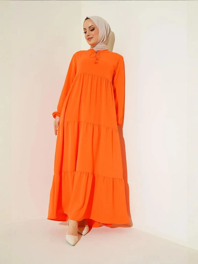 BIG DART BDART Maxi Dress with Bow Tie Collar