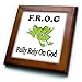 3DROSE 3dRose Frog Fully Rely on God-Framed Tile, 8 by 8" (ft_149833_1)  - Image 2
