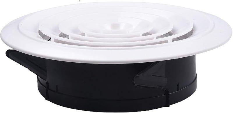 Adjustable ABS Round Ventilation Grille Cover 200mm White Black Wall Ceiling Air Vent - Image 2
