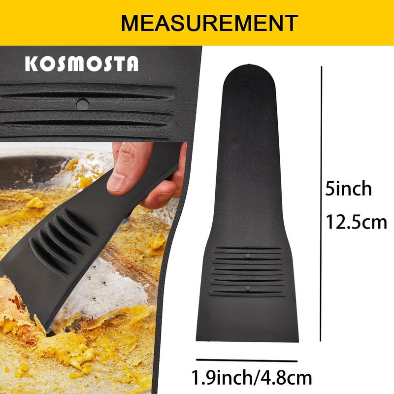 Kosmosta Raclette Spatula for Nonstick Pans  Kitchen Tools  Gadgets  Great Bakeware for Cooking and DecoratingOven Scraper ToolAdhesive Remover for Glue Residue LabelsSet of 4 - Image 2