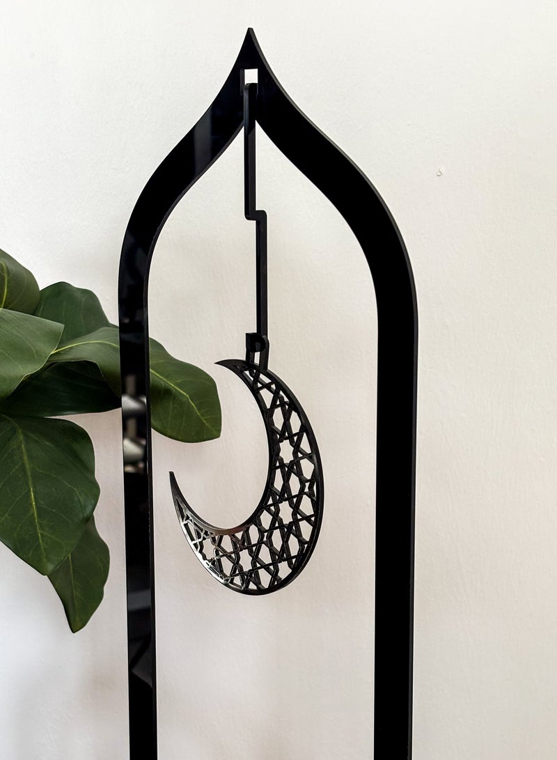 LOWHA Acrylic Decor Stand Holding a Ramadan Crescent Shape Inside - Image 3