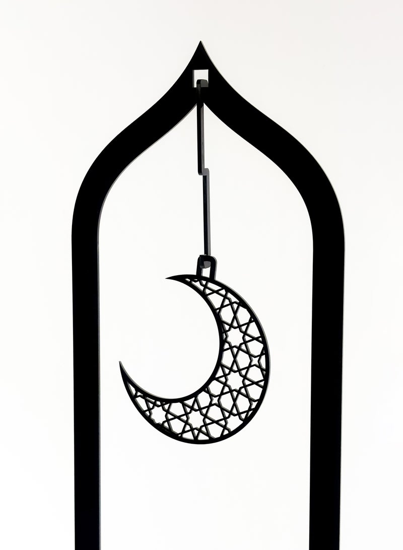 LOWHA Acrylic Decor Stand Holding a Ramadan Crescent Shape Inside - Image 2