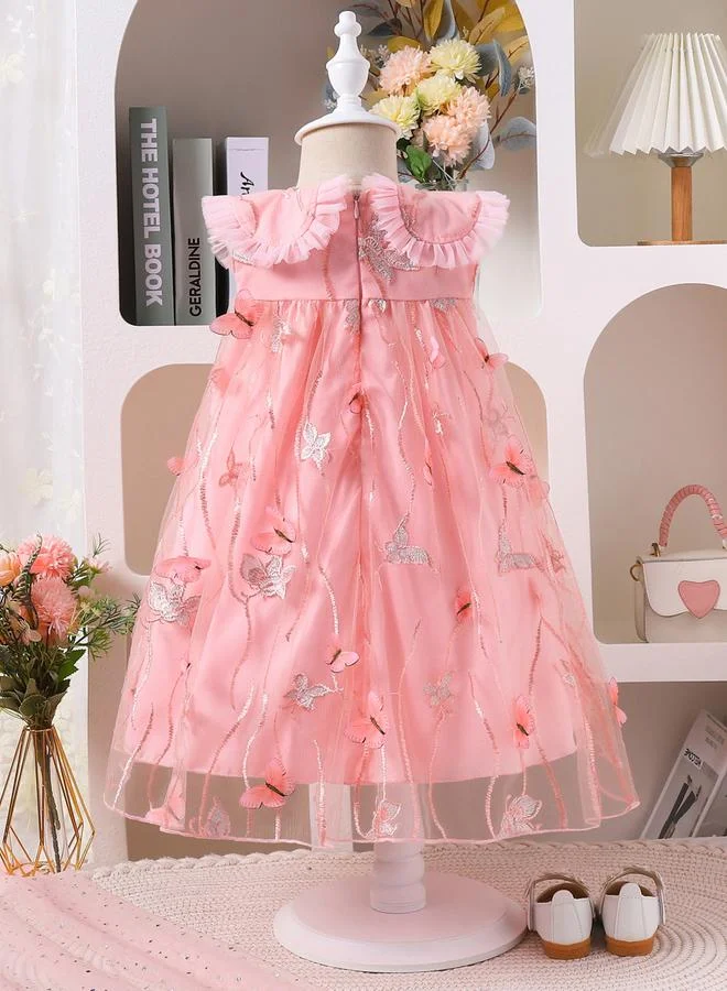 Take Two Girls Butterfly 3D Detail Sleeveless Mesh Dress