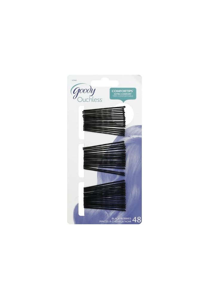 Goody Slideproof Bobby Pins - 48 Count Crimpled Black Hair Accessories for All Hair Types - Image 2