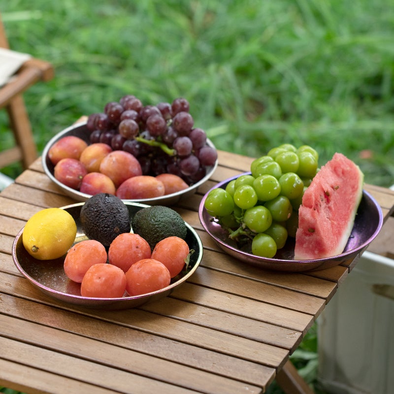 SOUUXIU Portable Titanium Camping Plate Pure Ti Salad Plate Durable Lightweight 800ml Capacity Outdoor BBQ Plate Picnics Plate Camp Plates - Image 2