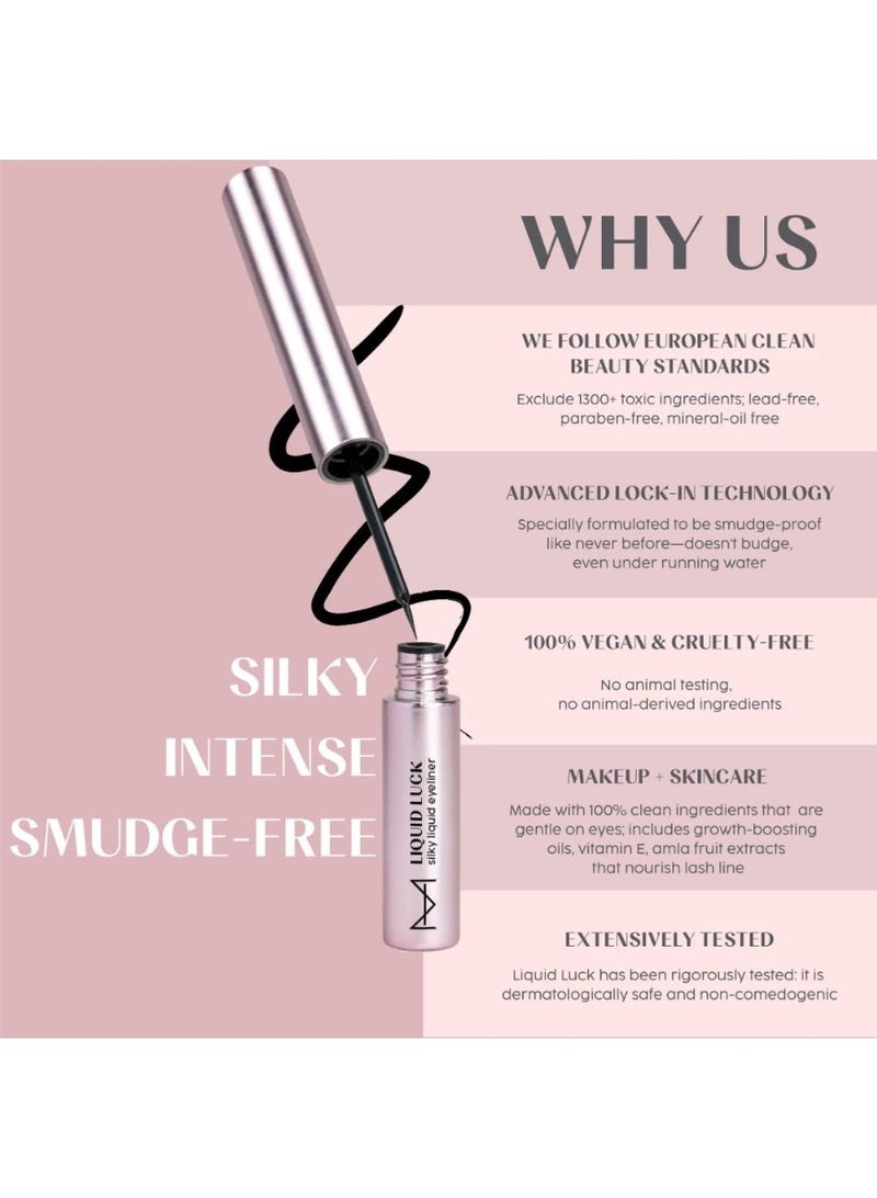 House Of Makeup Eyeliner Waterproof | Liquid Eyeliner | Smudge-Proof, Water-Resistant Eye Liner | Intense Black | Long Lasting | With Vit. E & Almond Oil | Black Velvet | 4.5 ml - Image 3