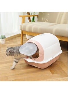 Arabest Cat Litter Box Fully Enclosed Large Cat Litter Box Extra Large Enclosed Cat Litter Box Pink  - Image 4