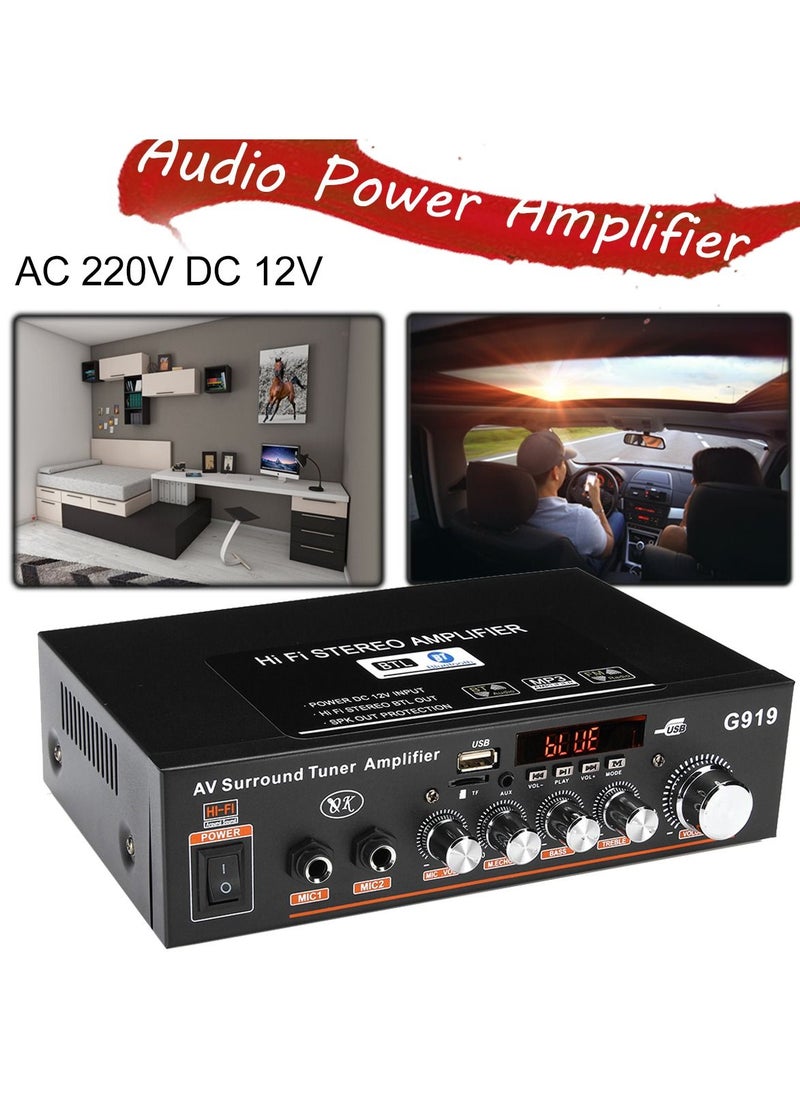 Generic 360W G919 Mini Amplificador Audio bluetooth Stereo Power Amplifier FM SD Hifi 2CH Amp Music Player Power Amplifier Car 12V 220V  - Image 5