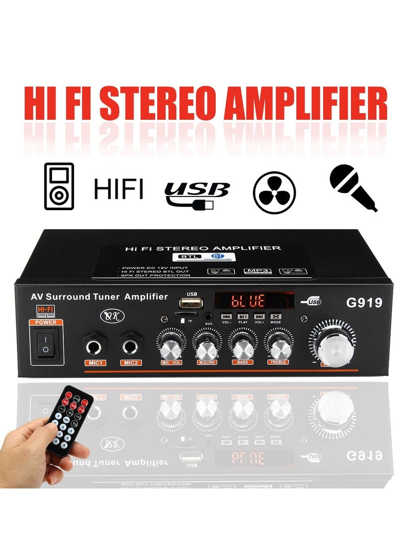 Generic 360W G919 Mini Amplificador Audio bluetooth Stereo Power Amplifier FM SD Hifi 2CH Amp Music Player Power Amplifier Car 12V 220V  - Image 4