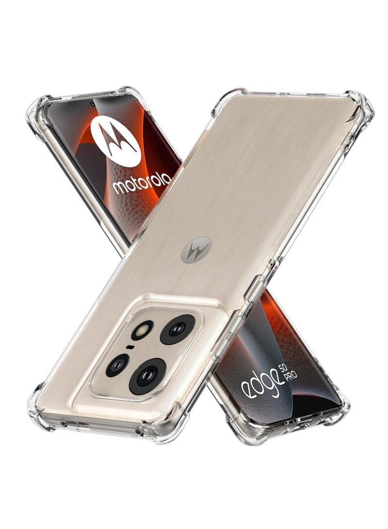 Clear Case for Motorola Edge 50Pro 5G, Anti-Yellowing, Reinforced Corners, Shock-Absorption Flexible Clear TPU Rubber Protective Cell Phone Cover - Image 1