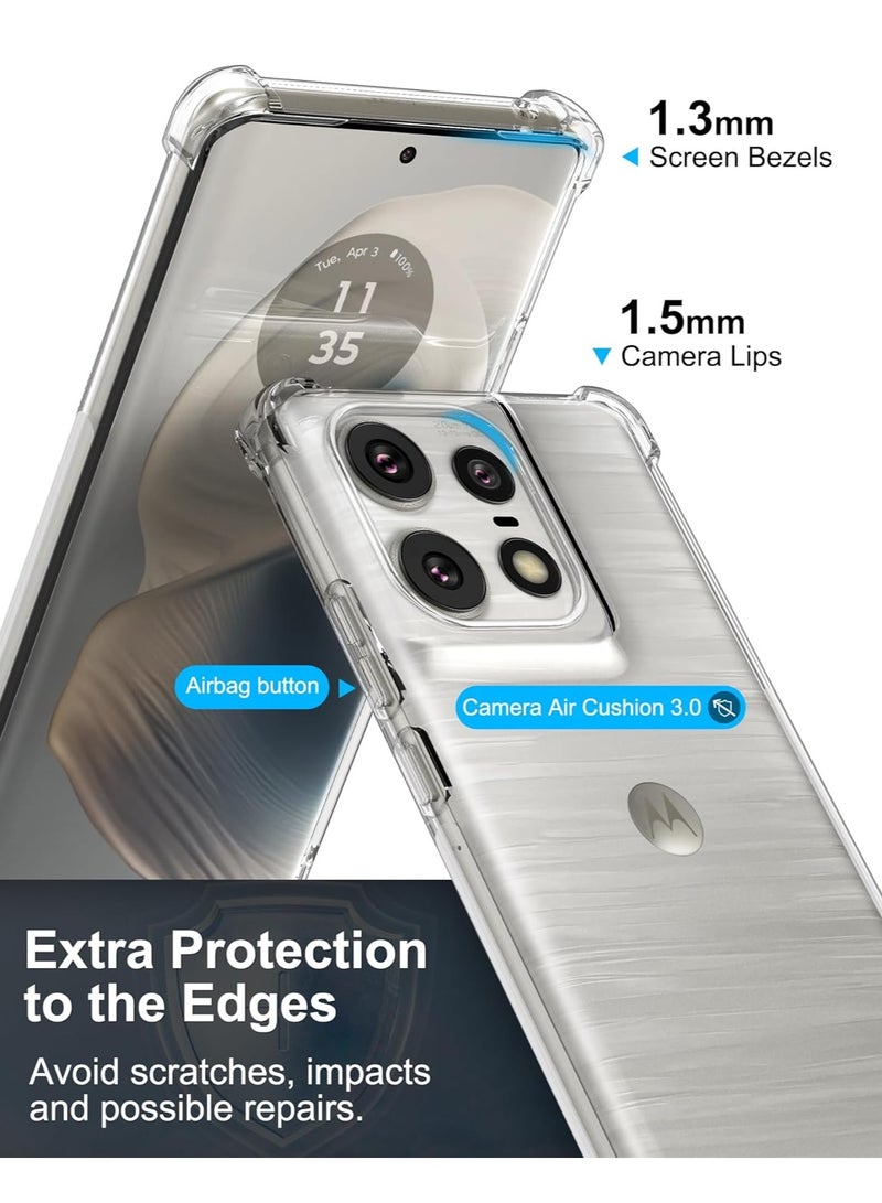 Clear Case for Motorola Edge 50Pro 5G, Anti-Yellowing, Reinforced Corners, Shock-Absorption Flexible Clear TPU Rubber Protective Cell Phone Cover - Image 3