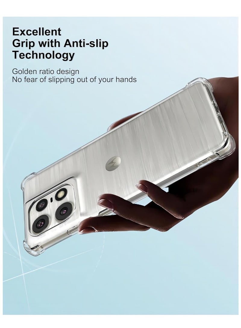 Clear Case for Motorola Edge 50Pro 5G, Anti-Yellowing, Reinforced Corners, Shock-Absorption Flexible Clear TPU Rubber Protective Cell Phone Cover - Image 4