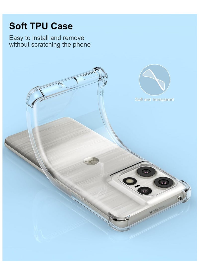 Clear Case for Motorola Edge 50Pro 5G, Anti-Yellowing, Reinforced Corners, Shock-Absorption Flexible Clear TPU Rubber Protective Cell Phone Cover - Image 5